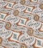 Brown Contemporary Ikat Pattern 210 TC 100% Cotton Superking Bedsheet with 2 Pillow Covers