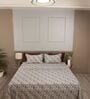 Brown Contemporary Ikat Pattern 210 TC 100% Cotton Superking Bedsheet with 2 Pillow Covers