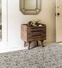 Brown Floral Cotton 4 ft x 6 ft Hand Knotted Carpet