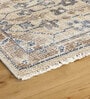 Brown Floral Cotton 5 ft x 7 ft Hand Knotted Carpet