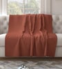 Brown Cotton Solid 63X55 Inch Waffle Design Throw