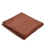 Brown Cotton Solid 63X55 Inch Waffle Design Throw