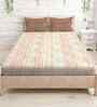 Brown Cotton 1 Double Queen Bedsheet with 2 Pillow Covers