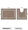 Brown Cotton 20X30 Inches Anti-Skid Bath Mat Set Of 2