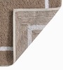 Brown Cotton 20X30 Inches Anti-Skid Bath Mat Set Of 2