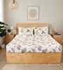 Brown Cotton 4 Pcs Double Bed Sized Bedding Set