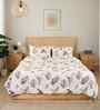 Brown Cotton 4 Pcs Double Bed Sized Bedding Set