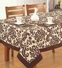 Floral (59x59) Brown & Beige Cotton Table Cloth