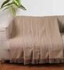 Brown Solid Cotton 60 x 50 Inches Sofa Throw