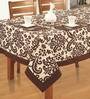 Floral Pattern Brown Cotton 90X60 Inch Table Cloth