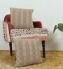 Brown Woven Abstract Cotton 16 x 16 Inches Cushion Covers (Set of 2)