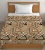 Brown Cotton Abstract 400 GSM Single Bed Comforter