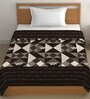 Brown Cotton Geometrical 400 GSM Single Bed Comforter