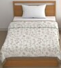 Brown Cotton Abstract 500 GSM Single Bed Comforter