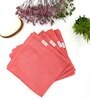 Red Aloevera Double Cloth Striped 300 GSM 4 Pcs Face Towel