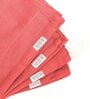 Red Aloevera Double Cloth Striped 300 GSM 4 Pcs Face Towel