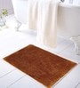 Brown Cotton Anti Skid Bath Mat 14x20 Inches