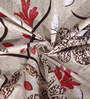 Floral (90x60) Brown & Red Cotton Blend Table Cloth