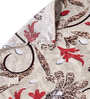 Floral (90x60) Brown & Red Cotton Blend Table Cloth
