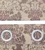 Brown Cotton Light Filtering 7 Feet Eyelet Curtain (1 Piece)