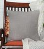 Brown Cotton Blend Self Texrtured 16x16 inches Cushion Covers (1pc)