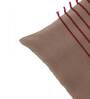 Brown Striped Blended Cotton 16 x 16 Inch Cushion Cover