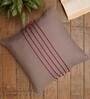 Brown Striped Blended Cotton 16 x 16 Inch Cushion Cover