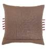 Brown Striped Blended Cotton 16 x 16 Inch Cushion Cover