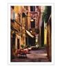 Brown Cotton Canvas Italian Outdoor European Cafe Art Print