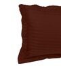 Brown Cotton 210TC Striped Single Bedsheet with 1 Pillow Cover