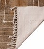 Brown Cotton Geometric 3 x 5 Hand Woven Dhurrie