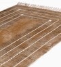 Brown Cotton Geometric 3 x 5 Hand Woven Dhurrie