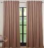 Brown Cotton solid 7Ft Blackout Loop Top 1 Pc Door Curtain