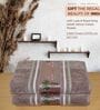 Brown Cotton Printed  460 GSM Bath Towels Pack of 2