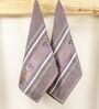 Brown Cotton Printed  460 GSM Hand Towels Pack of 2