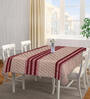 Graphic Handwoven (72x52) Brown & Maroon Cotton Table Cloth
