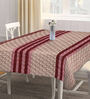 Graphic Handwoven (72x52) Brown & Maroon Cotton Table Cloth