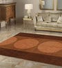Brown Cotton Screen Printed Hand Woven 7 x 5 Feet Dhurrie