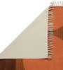 Brown Cotton Screen Printed Hand Woven 7 x 5 Feet Dhurrie