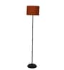 Brown Cotton Shade Club Floor Lamp Iron Base