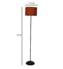 Brown Cotton Shade Club Floor Lamp Iron Base