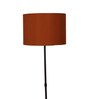 Brown Cotton Shade Club Floor Lamp Iron Base