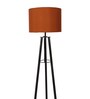 Brown Cotton Shade Tripod Floor Lamp Iron Base