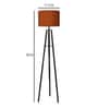 Brown Cotton Shade Tripod Floor Lamp Iron Base