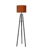 Brown Cotton Shade Tripod Floor Lamp Iron Base