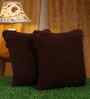 Brown Cotton Solid 16X16 Inches Cushion Covers (Pack of 2)