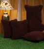Brown Cotton Solid 16X16 Inches Cushion Covers (Pack of 5)