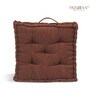 Brown Solid Cotton 20x20 Inches Floor Cushion