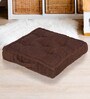Brown Solid Cotton 20x20 Inches Floor Cushion