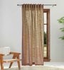 Brown Cotton Solid 9ft Blackout Rod Pocket Door Curtain (1 Pc)